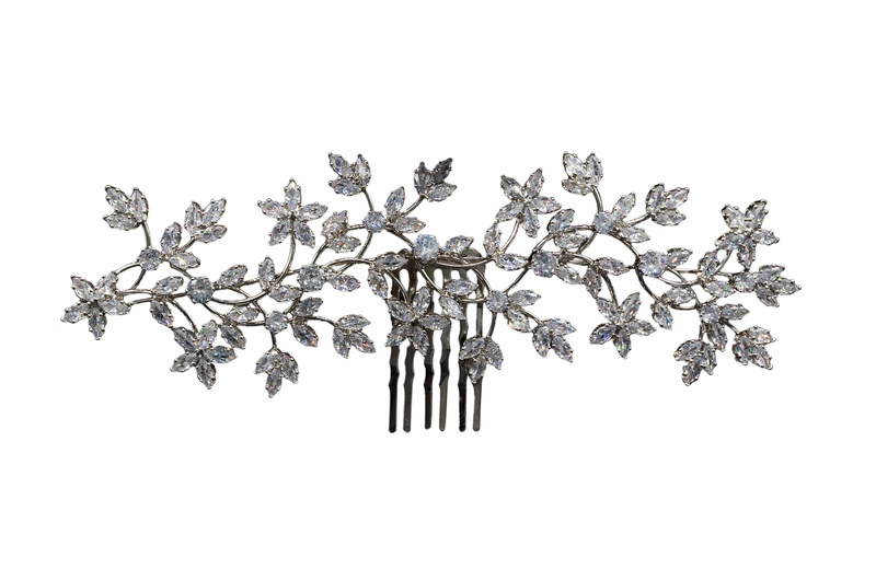 Sølv Blomstermønstret hårsmykke