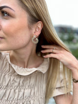 Bladformede guld øreringe